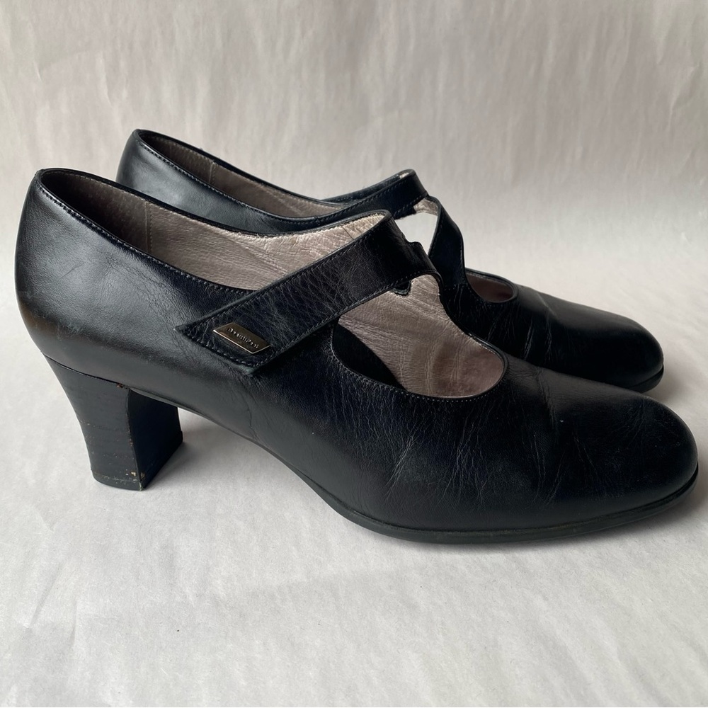 BeautiFeel Katrina Leather Mary Jane Black Anti Slip Buckle Strap Heels 9.5